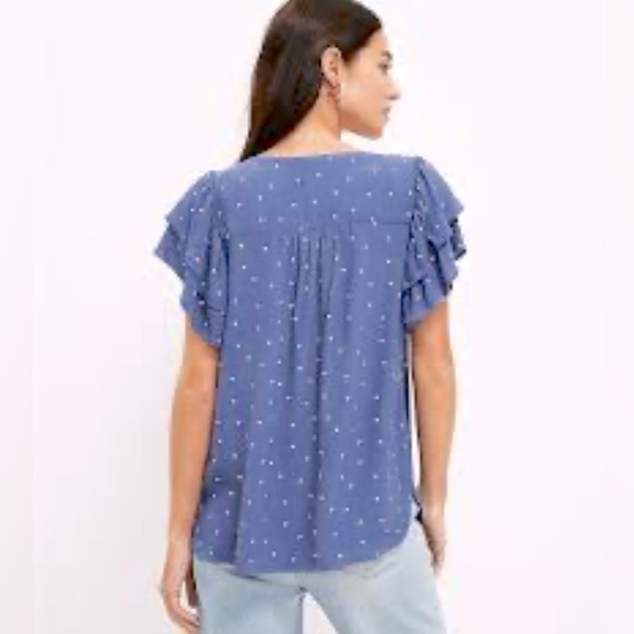 LOFT
Heart Tie Neck Flutter Sleeve Top - Picture 2 of 10